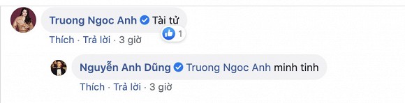 Diễn viên Anh Dũng vừa chia sẻ hình ảnh cực điển trai trên trang cá nhân kèm chú thích: “Nếu ai đó hỏi anh Shbet16 chơi game trực tuyến tươi đẹp nghĩa là gì. Anh sẽ dựa vào vai em, ôm em thật chặt và nói: Như thế này đó!”. Phía dưới bình luận, Trương Ngọc Ánh đã không ngần ngại để lại mỹ từ: “Tài tử” dành cho bạn trai tin đồn. Anh Dũng cũng không kiêng dè khi đáp lễ: “Minh tinh” cho đàn chị. Động thái mùi mẫn, công khai nịnh nhau của cả hai một lần nữa gây chú ý cho CĐM.