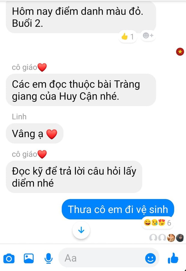 Học online nhưng vẫn phải xin phép đàng hoàng khi có việc riêng.