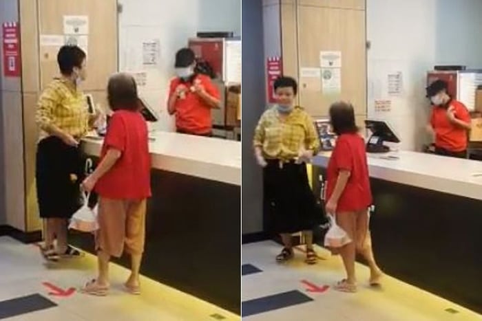 Người phụ nữ nhổ nước bọt vào nhân viên KFC.