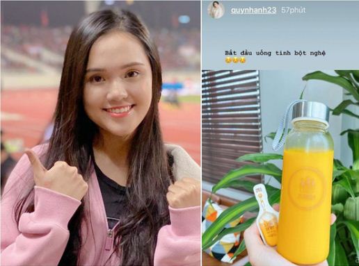 Vợ cầu thủ Duy Mạnh từng khoe trên mạng xã hội về việc sử dụng tinh bột nghệ.