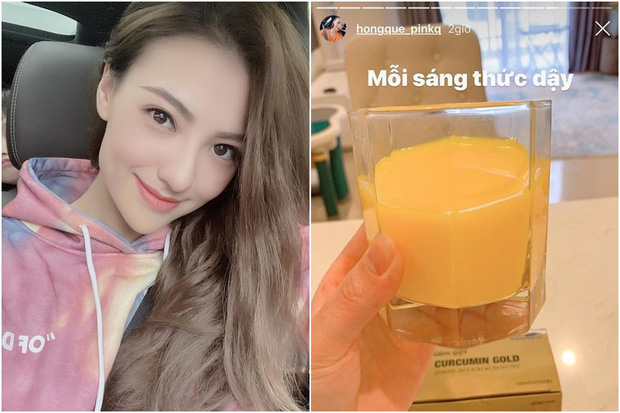 Hồng Quế cũng duy trì thói quen uống nước nghệ mỗi khi thức dậy.