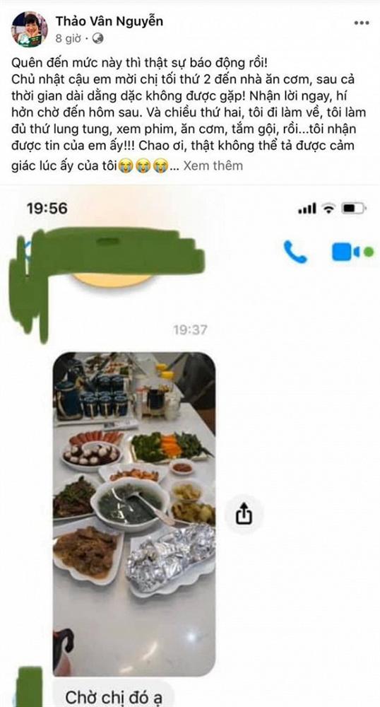 Trên trang cá nhân, MC Thảo Vân chia sẻ câu chuyện 
