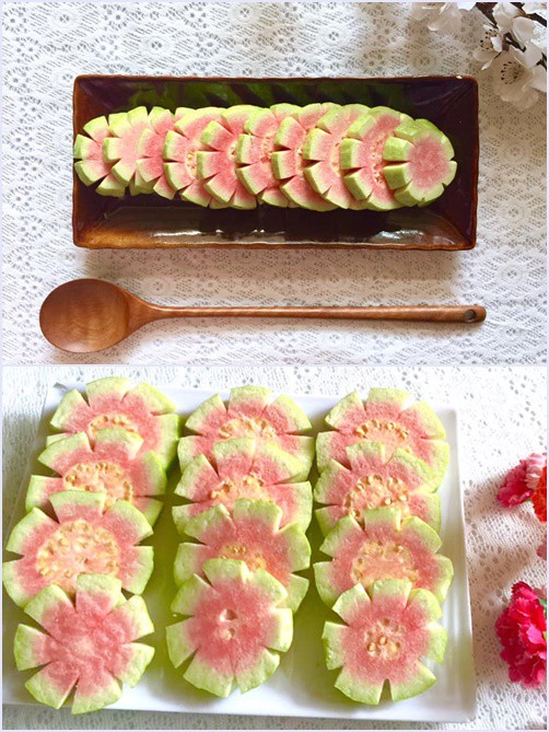 Hai cách trang trí đĩa ổi cực đơn giản nhưng vô cùng đẹp mắt.
