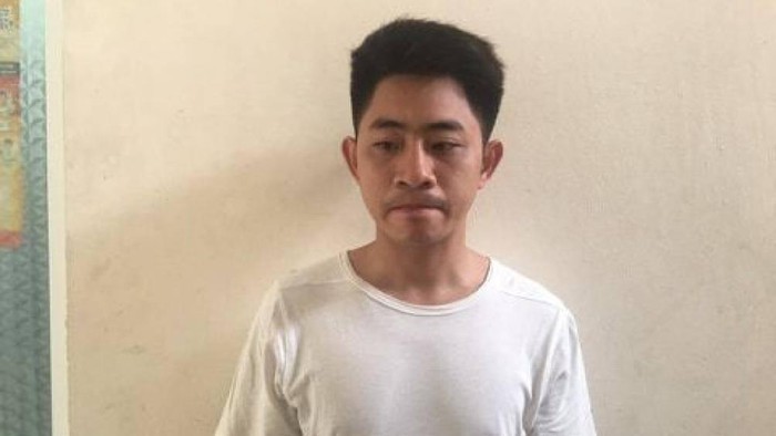 Đối tượng Nguyễn Đại Hoàng tại cơ quan điều tra.