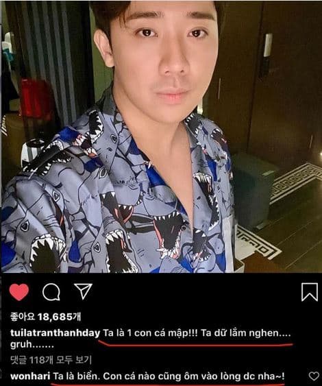 Đoạn đối đáp như trong phim ngôn tình với Trấn Thành được chính Hari Won chia sẻ.