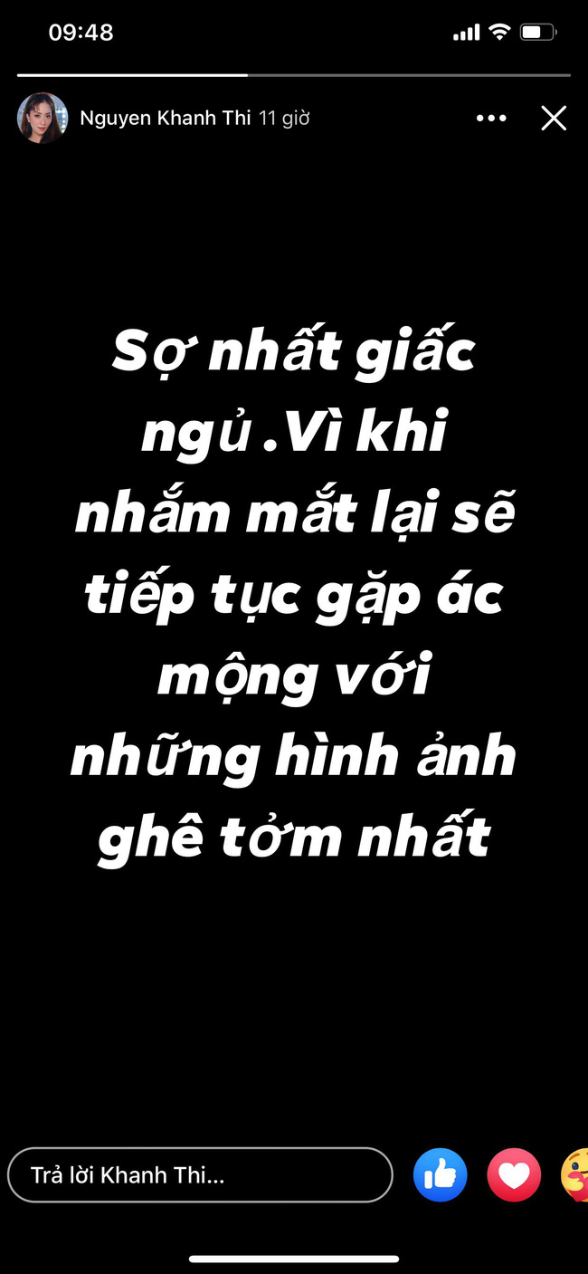 Khánh Thi khiến cộng đồng người hâm mộ lo lắng với dòng trạng thái lạ.