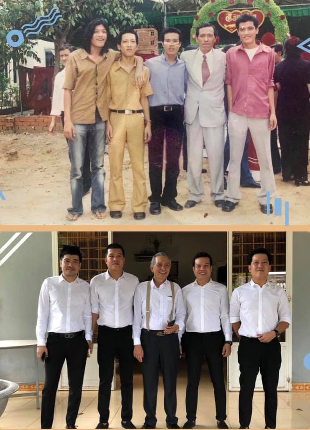 Bức ảnh ngày ấy - bây giờ của Trường Giang bên cạnh các anh em ruột.