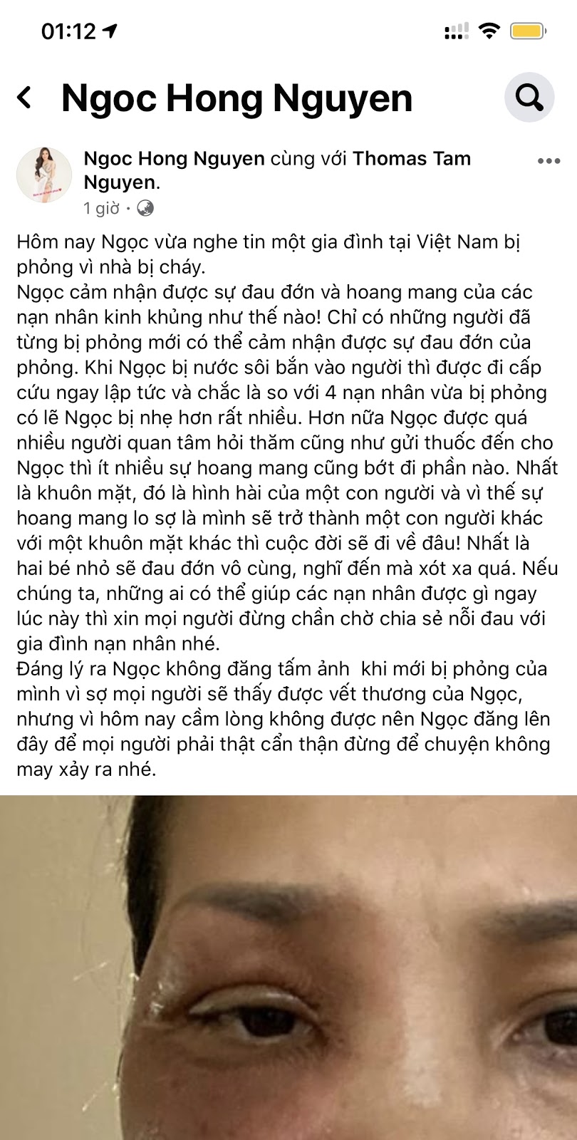 Nguyên văn chia sẻ của ca sĩ Hồng Ngọc.