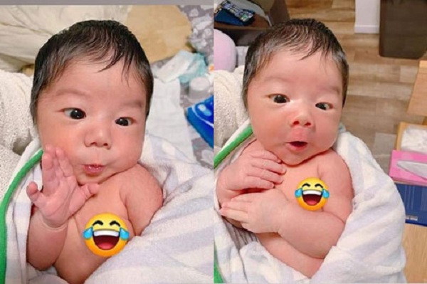 Còn em bé này thì có biểu cảm cực lém lỉnh.