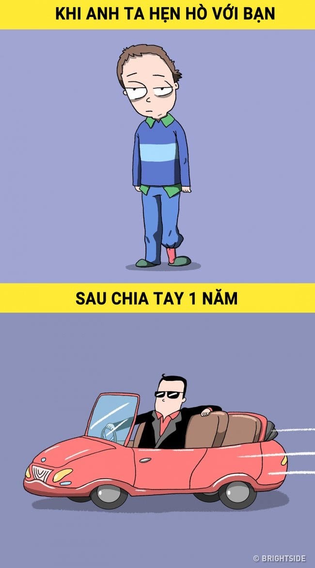 Khi yêu bạn thì anh ta nhếch nhác vô cùng. Nhưng không hiểu tại sao sau khi chia tay, bẵng đi một thời gian, anh ta lại bóng bẩy đến vậy?