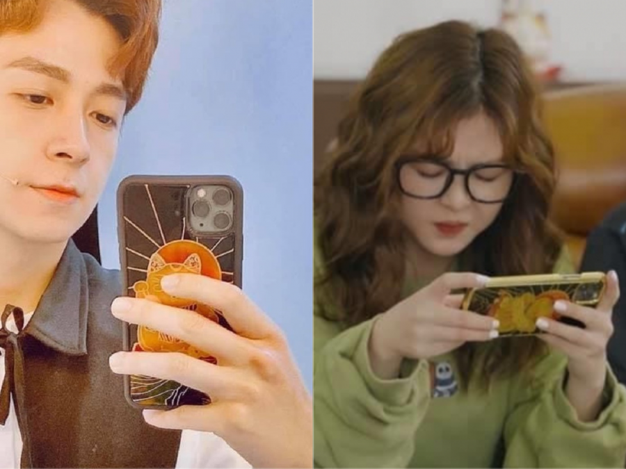 Mới đây, trong một diễn đàn bàn chuyện showbiz, một 'thánh soi' đã phát hiện ra loạt khoảnh khắc trùng hợp bất ngờ của cặp đôi Ngô Kiến Huy - Ribi Sachi. Hotgirl Ribi Sachi và Ngô Kiến Huy được dân mạng tích cực 'đẩy thuyền' vì rất đẹp đôi. Dưới đây là một hình ảnh cả hai dùng ốp điện thoại giống hệt nhau, bên cạnh đó còn nhiều khoảnh khắc rất đáng nghi ngờ nữa.