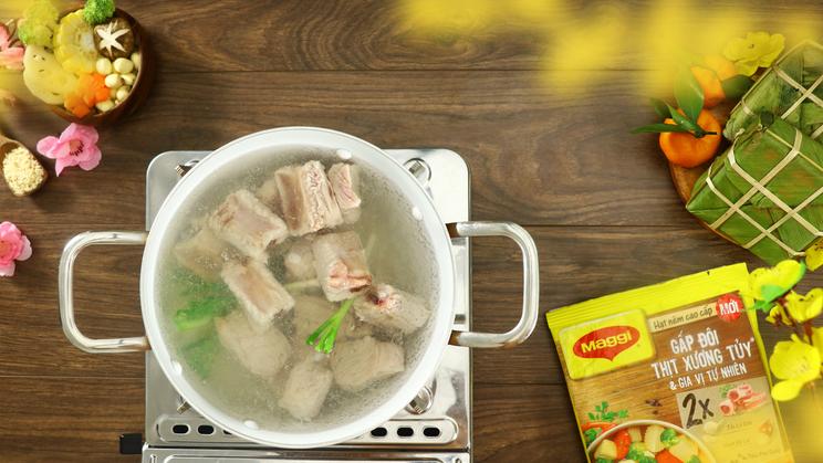 Canh sườn nón nấu với bắp cải