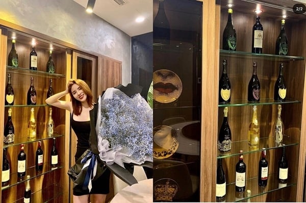 Khu vực tủ rượu trong căn hộ nơi dành riêng cho tiếp khách