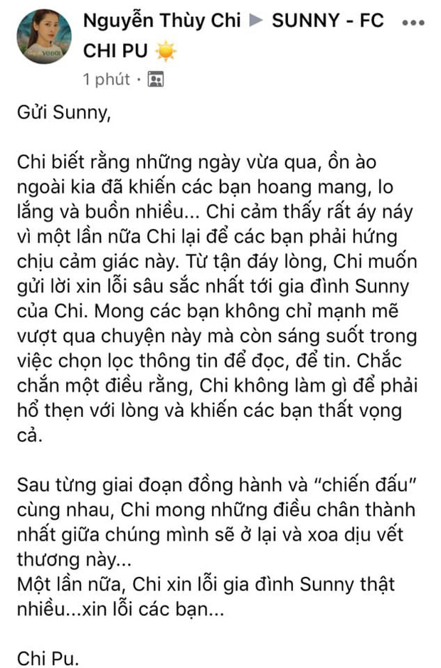 Những ngày qua, thông tin Chi Pu và Quỳnh Anh Shyn rạn nứt tình chị em khiến nhiều người hoang mang. Bởi cả hai vốn rất thân thiết trong nhiều năm qua. Có nhiều đồn đoán cho rằng chuyện này liên quan đến chuyện hẹn hò. Mới đây, Chi Pu đã chính thức viết 1 tâm thư khá dài, lên tiếng xin lỗi fan sau loạt lùm xùm. Cô cũng khẳng định bản thân không làm gì để fan cảm thấy xấu hổ và mong khán giả hãy đọc thông tin có chọn lọc. Dù cô không nhắc đến Quỳnh Anh Shyn nhưng ai cũng ngầm hiểu rằng quan hệ của hai người đã không còn như trước.
