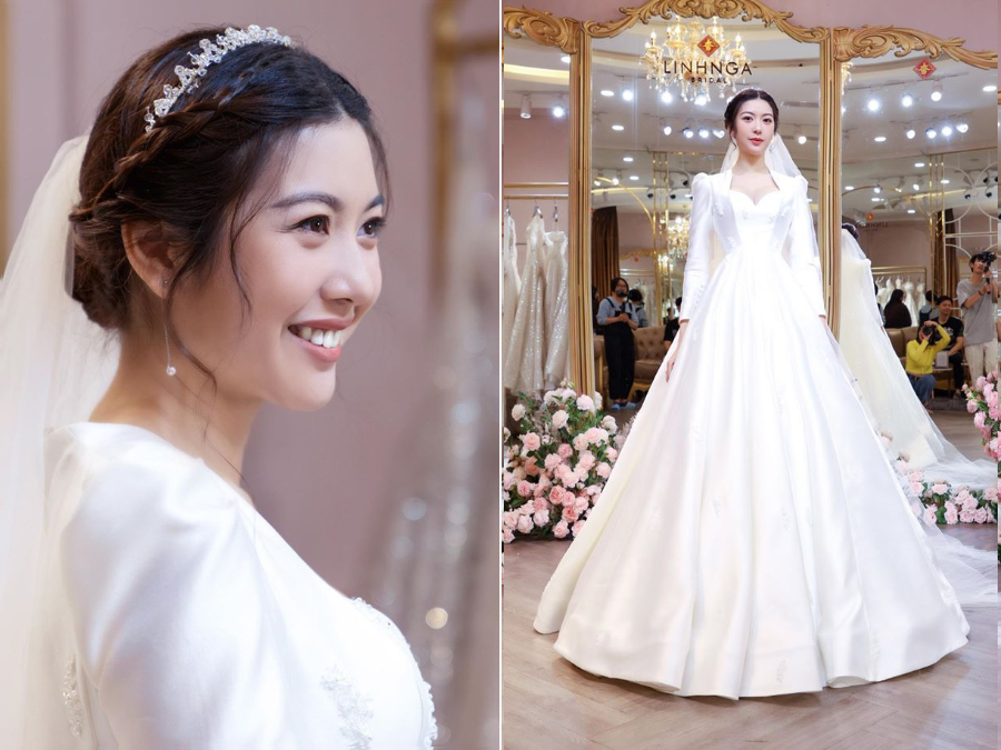 Mới đây, cô dâu Thúy Vân đã chính thức chia sẻ hình ảnh diện váy cưới trên trang cá nhân. Điều khiến ai cũng ngưỡng mộ đó chính là ánh mắt và nụ cười ngập tràn hạnh phúc của người đẹp. Đám cưới của Thúy Vân và ông xã Nhật Vũ chính là hôn lễ được người hâm mộ mong chờ nhất sắp tới. Theo chia sẻ thì Quatrian shbet hiện đang mở của cặp đôi trai tài gái sắc này sẽ diễn ra vào ngày 25/7. Hiện, Thúy Vân và chồng đang tất bật cho ngày trọng đại.