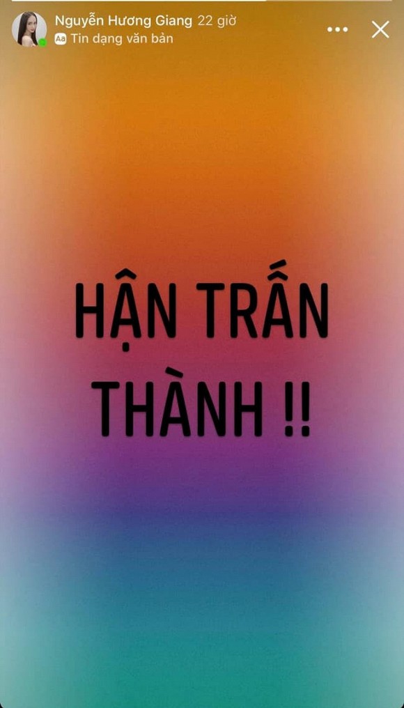 Trong showbiz Việt, mối quan hệ giữa Trấn Thành và Hương Giang được biết là khá thân thiết. Những tưởng tình bạn đấy rất gắn bó đến mức chẳng thể chê trách gì nhau thì bỗng mới đây, Hương Giang bất ngờ đăng tải dòng trạng thái: 