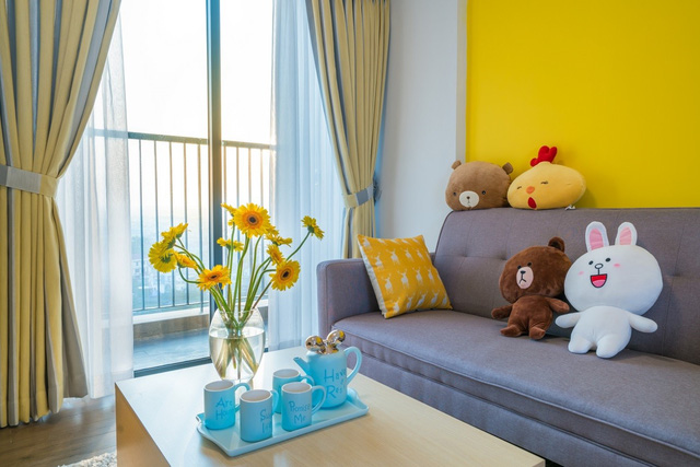 Phòng khách tươi trẻ đón nhiều ánh nắng