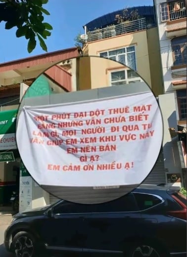 Cận cảnh tấm băng rôn 