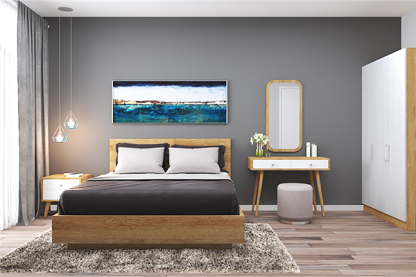 Không treo đèn chùm ở đầu giường ngủ