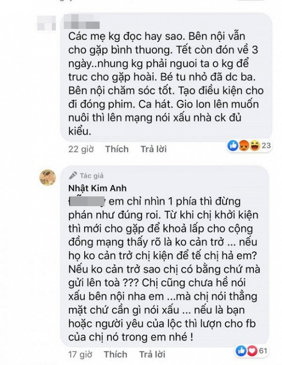 Nhật Kim Anh lên tiếng trước ý kiến có phần bênh vực nhà chồng cũ.