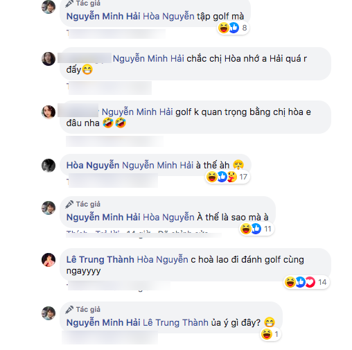 Erik cũng được dịp trêu ghẹo đàn chị phải ra sân ngay để gia nhập hội thể thao với chồng.
