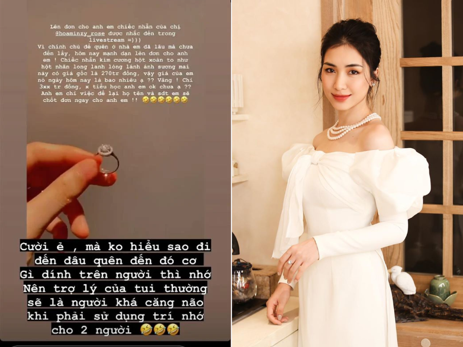 Mới đây, Hòa Minzy tiết lộ chuyện bỏ quên chiếc nhẫn kim hột xoàn trị giá vài trăm triệu mà không hề hay biết khiến dân mạng 