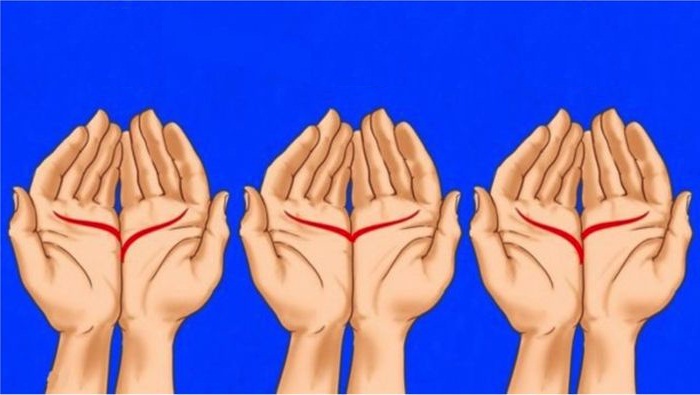 Hãy đặt hai tay cạnh nhau và xem vị trí của đường tình duyên.
