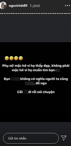 Ngọc Trinh thẳng thắn nói antifan là đồ ngu vì nói về cách ăn mặc của cô.