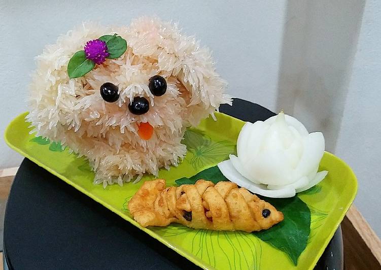 Tùy theo sự sáng tạo và khéo tay, mẹ có thể tạo ra những kiểu trang trí khác nhau cho chú chó bưởi.