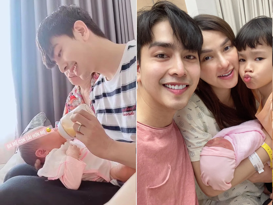 Mới đây, Thu Thủy thu hút mọi sự chú ý khi chia sẻ ảnh ông xã chăm nhóc tỳ vừa chào đời cẩn thận từng ly từng tý, cách cầm bình sữa cho con bú của anh cũng quá tỉ mỉ. “Cô chú đã dẫn các anh chị đi Trung thu chưa? Trung thu của Lana là sáng được tắm, đắp massage các kiểu. Được mẹ tặng một bình sữa vàng nguyên chất. Được nội bế tắm nắng cứ tưởng đi bãi biển ý. Rồi được bố Kin Nguyễn ôm ấp cả ngày. Đấy là hết Trung thu đầu tiên của Lana rồi đây cô chú ạ. Lana chúc cô chú có một mùa Trung thu vui vẻ và hạnh phúc!”- cô hạnh phúc viết.