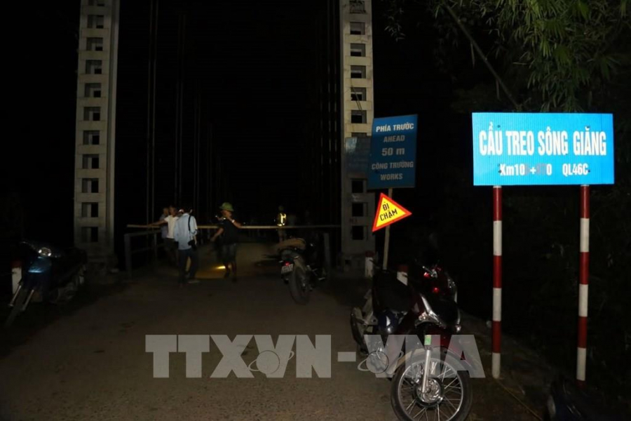 Địa phận cầu treo sông Giăng- nơi xảy ra tai nạn (Ảnh: TTXVN)
