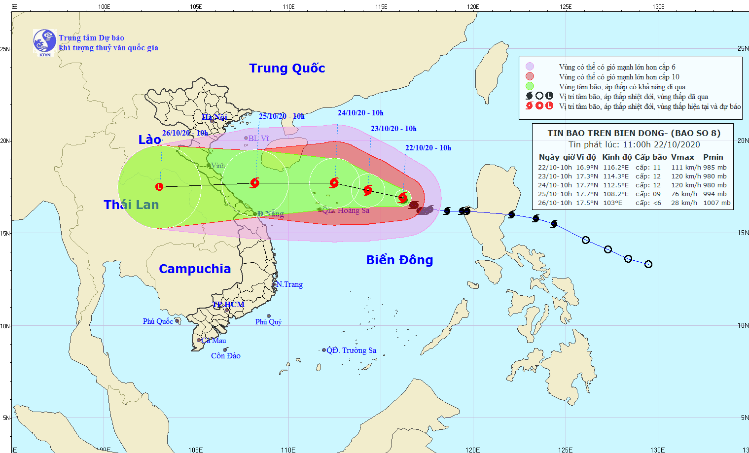 Bão số 8 hướng vào miền Trung, Biển Đông lại xuất hiện thêm áp thấp nhiệt đới
