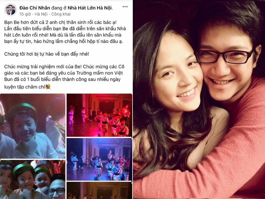 Sau nhiều ồn ào sau khi ly hôn, Chí Nhân bất ngờ đăng tải dòng trạng thái liên quan đến vợ cũ Thu Quỳnh. Anh chia sẻ hình ảnh con trai trong buổi biểu diễn và nói rằng bé có tài biểu diễn hơn cả bố và mẹ. Dù mọi cãi vã đã được hóa giải từ khá lâu nhưng đây là lần hiếm hoi Chí Nhân nhắc đến Thu Quỳnh gián tiếp và đầy thân thiết. Về phía Thu Quỳnh, cô cũng chia sẻ hình ảnh con trai ở buổi biểu diễn nhưng tuyệt đối không có ý gì nhắc tới chồng cũ.