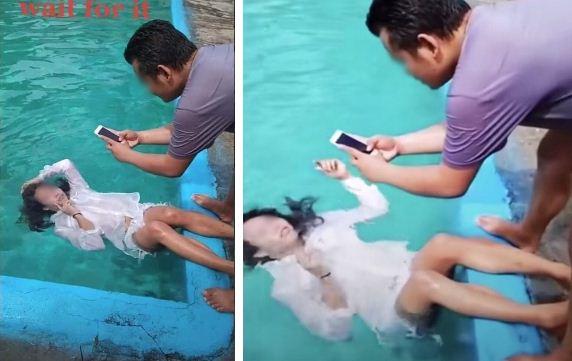 Tin tưởng anh bạn trai và giao trọng trách chụp ảnh nghệ thuật.
