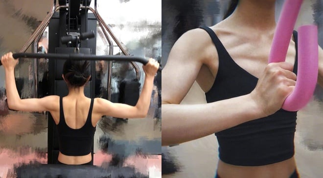 Triệu Lệ Dĩnh khoe ảnh luyện tập trên mạng xã hội.