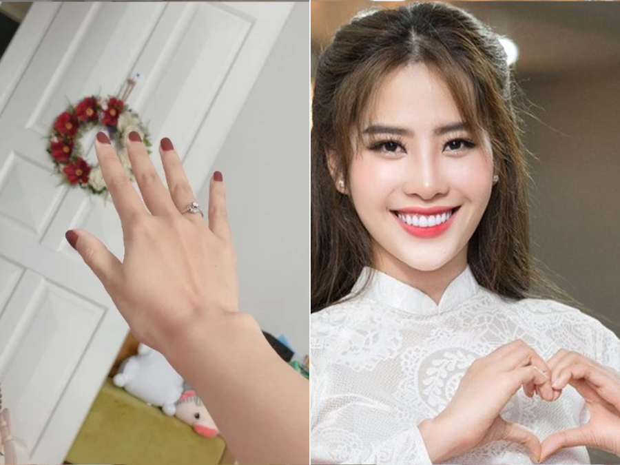 Nam Em bất ngờ chia sẻ ảnh đeo chiếc nhẫn long lanh nằm ở ngón áp út. Ai cũng biết đây là vị trí thường dành cho vật đính ước hôn nhân. Nam Em còn viết kèm: 