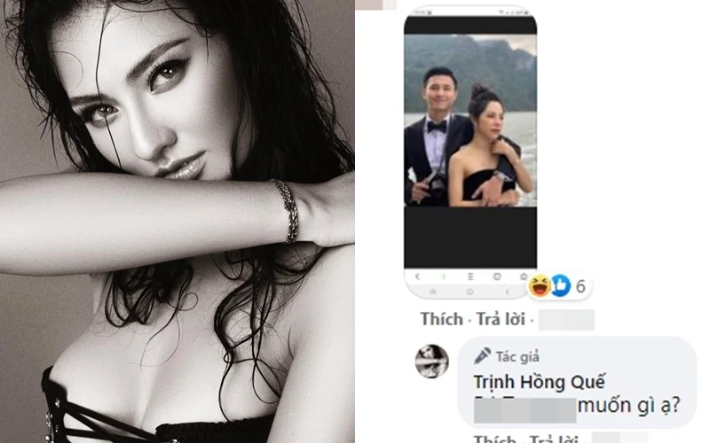 Mới đây, Hồng Quế đăng tải hình ảnh gợi cảm. Bên cạnh những lời khen ngợi thì cũng có bình luận kém duyên đó là có người đăng hình ảnh diễn viên Huỳnh Anh tay trong tay với bạn gái mới Bạch Lan Phương. Thay vì im lặng cho qua, Hồng Quế lập tức có phản hồi cực gắt. 