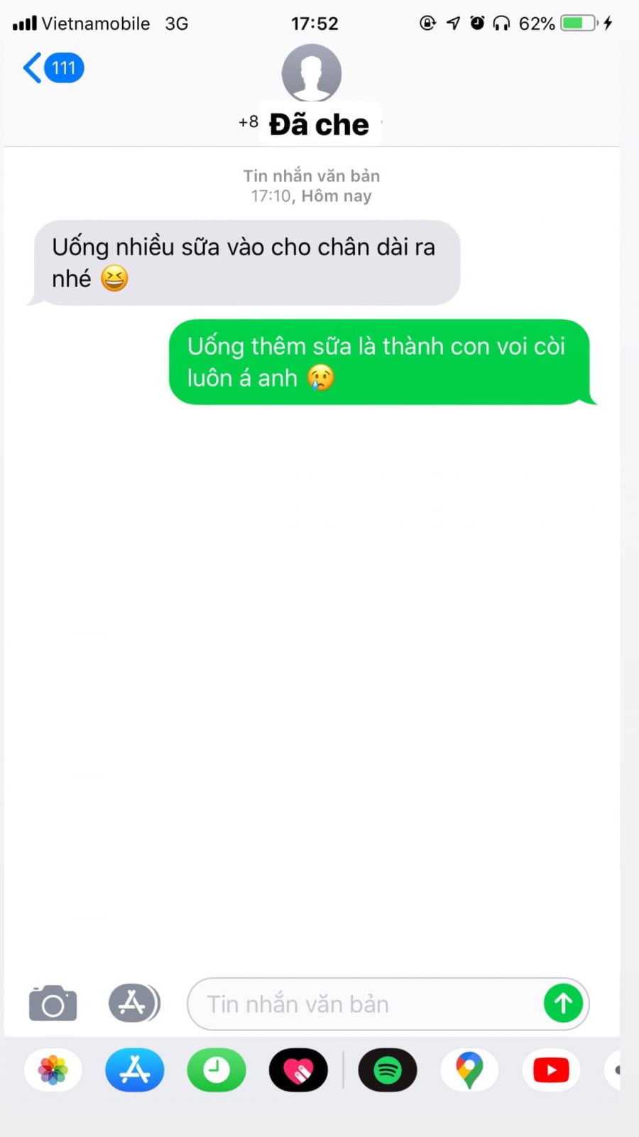 Ra về, anh chàng còn nhắn tin bảo khách hàng như thế này nữa cơ! 