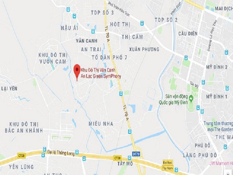 Dự án An Lạc Green Symphony nằm tại vị trí đắc địa của khu vực phía Tây Hà Nội