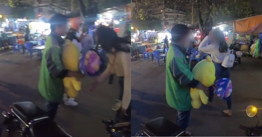 Cô nàng có hành động từ chối khá nhẹ nhàng (Ảnh cắt từ clip)