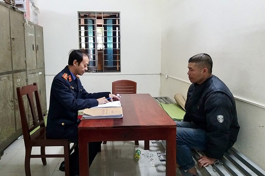 Đối tượng Đức tại cơ quan điều tra (Ảnh: Lao động)