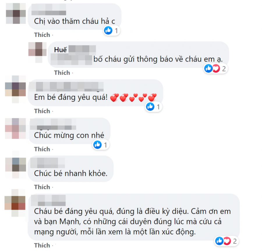 Cư dân mạng bày tỏ vui mừng và chúc bé sớm bình phục (Ảnh chụp màn hình)