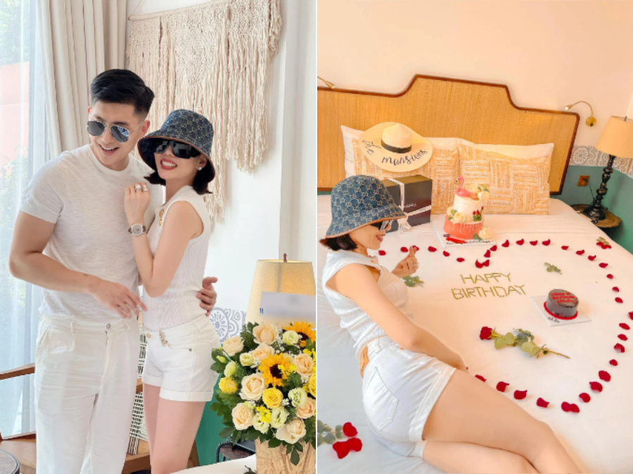 Lệ Quyên tung loạt ảnh đang cùng bạn trai và những người bạn thân thiết đi nghỉ mát để đón sinh nhật 40 tuổi. Cô viết: 