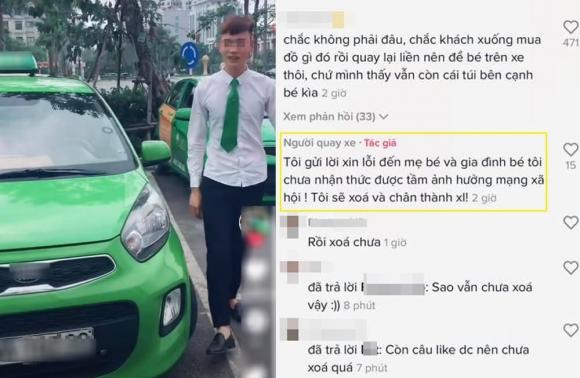 Nam tài xế đã gửi lời xin lỗi đến nữ khách hàng sau vụ việc 