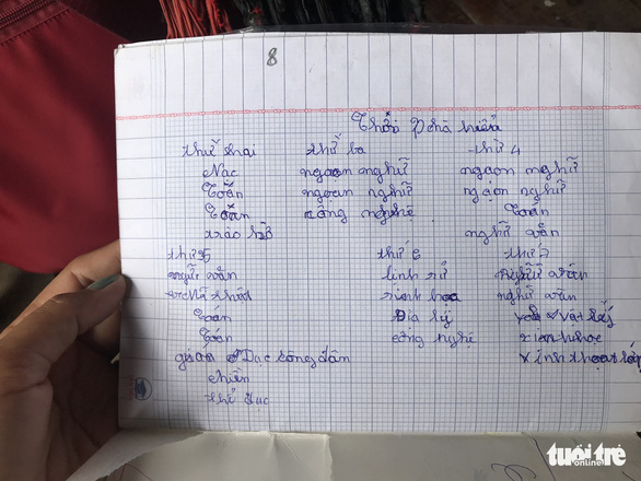 Em N. không chỉ đánh vần không thạo mà còn sai chính tả (Ảnh: Tuổi trẻ)