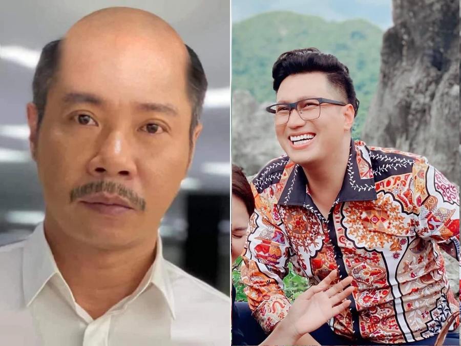 Mới đây diễn viên Việt Anh đăng bức ảnh NSND Công Lý hói đầu kèm caption: 