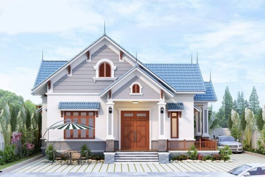 Nhà có cửa chính và tường nhà kiên cố