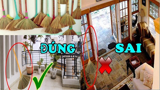 Nên đặt chổi ở ban công phía sau ngôi nhà