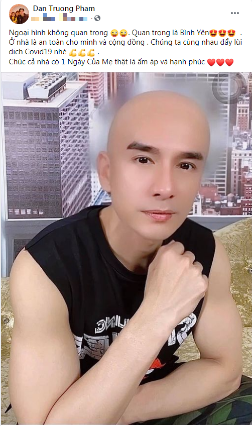 Mới đây, Đan Trường bất ngờ đăng ảnh cạo trọc đầu, kèm theo đó là lời nhắn nhủ: 