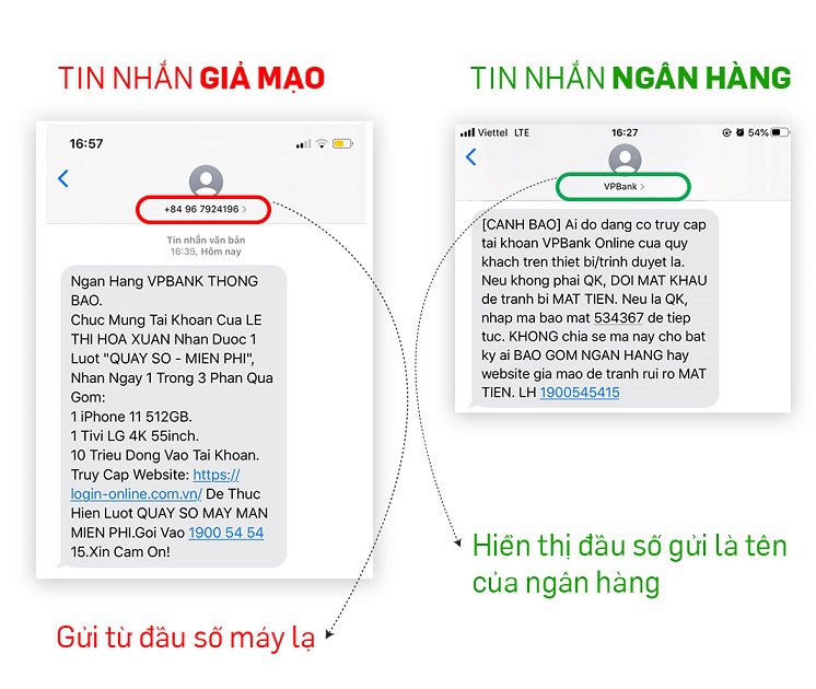 Những tin nhắn giả mạo không nên kích vào